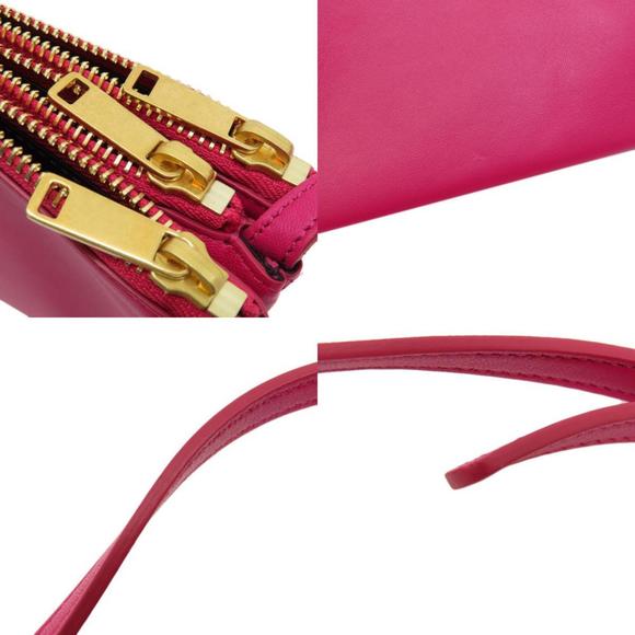 CELINE Trio Shoulder Bag Calf Leather Women's - Picture 9 of 11